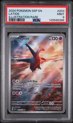 2024 POKEMON SSP EN-SURGING SPARKS ILLUSTRATION RARE #203 LATIOS PSA 9 - Image 1