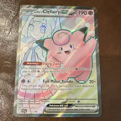 Pokemon TCG Lillie's Clefairy EX 173/159 Sv09 Holo Ultra Rare 190HP English - Image 1