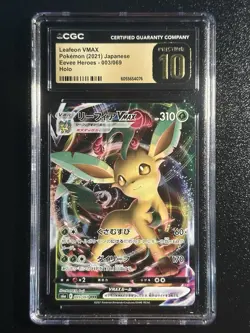 Pokemon Japanese Leafeon VMAX 003/069 RRR Eevee Heroes s6a CGC 10 PRISTINE - Image 1