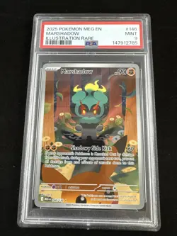 Pokemon Marshadow 146/132 Me01: Mega Evolution Illustration Rare Holo PSA 9 MINT - Image 1