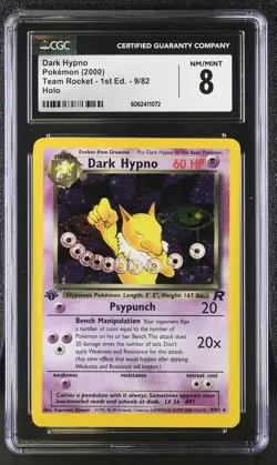 CGC 8 Dark Hypno Team Rocket 1st Edition 9/82 Holo Pokemon Card psa - Image 1