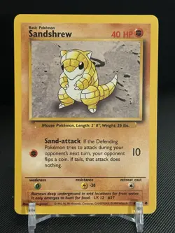 Sandshrew 062/102 Base Set Non Holo Pokemon Card LP - Image 1