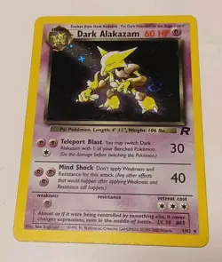 Pokemon TCG Dark Alakazam Team Rocket 1/82 Holo Unlimited Holo Rare Card++ - Image 1
