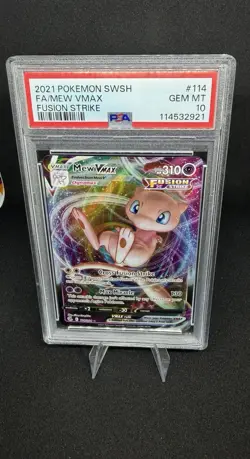 Pokemon TCG Mew VMAX 114/264 Swsh08: Fusion Strike Holo Ultra Rare PSA 10 - Image 1