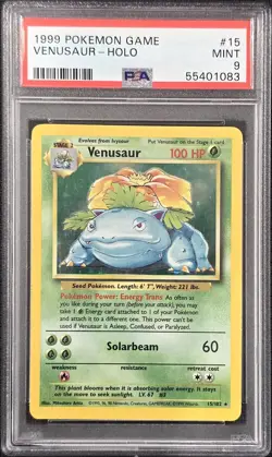 1999 POKEMON GAME #15 VENUSAUR-HOLO PSA 9 - Image 1