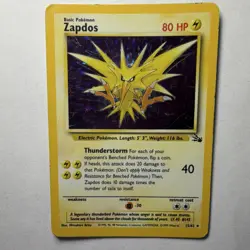 Zapdos 15/62 Fossil Holo Rare 80 HP Unlimited Pokemon TCG - Image 1