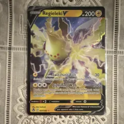Pokemon Regieleki V 057/195 Ultra Rare Holo Basic Swsh12: Silver Tempest English - Image 1