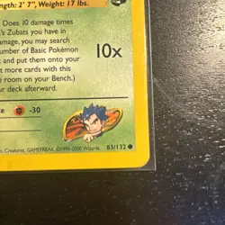 Pokemon TCG Koga's Zubat Gym Challenge 83/132 Regular - Image 4