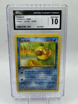 Pokemon Psyduck Fossil 1st Edition 53/62 CGC GEM MINT 10 - Image 2