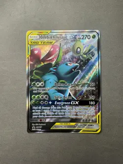 Pokemon TCG Celebi & Venusaur GX SM167 Sun & Moon Black Star Promo NEAR MINT - Image 1