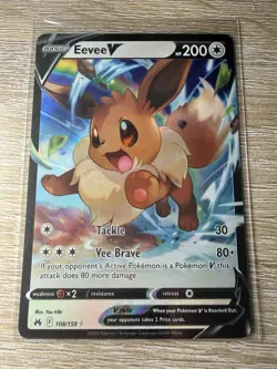 Eevee V 108/159 Ultra Rare Crown Zenith Pokemon TCG (all copies NM) - Image 1