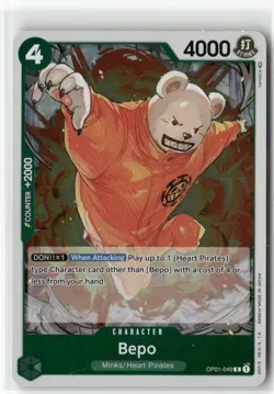 Bepo OP01-049 R FOIL Romance Dawn One Piece Card Game - Image 1