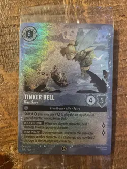 Tinker Bell Giant Fairy Glitter Foil Promo Disney Lorcana Fabled New Sealed - Image 1