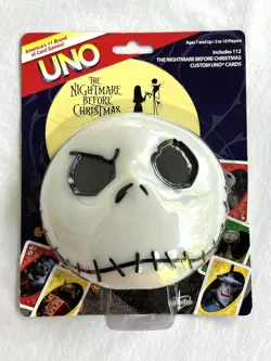 Nightmare Before Christmas JACK SKELLINGTON Glow In The Dark UNO Card Game NEW - Image 1