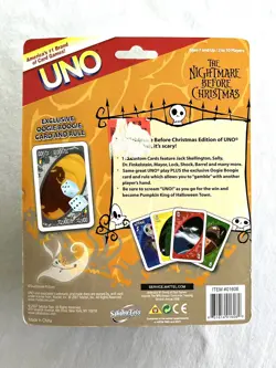Nightmare Before Christmas JACK SKELLINGTON Glow In The Dark UNO Card Game NEW - Image 4