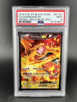 PSA 9 MINT Charizard EX XY121 Black Star Promo FULL ART HOLO PROMO Pokemon Card - Image 1