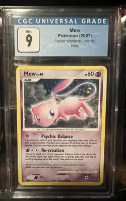 CGC 9 MINT Mew 2007 Secret Wonders 15/132 Holo Pokemon Card - Image 1