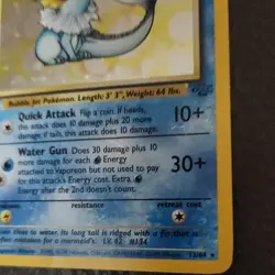 Pokemon Vaporeon 12/64 Jungle Holo Rare Card 1999 Stage 1 Unlimited Damaged - Image 3