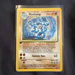 Machamp 8/102 LP 1st Edition Base Set Holo Rare Pokemon TCG Card 1999 - Image 1