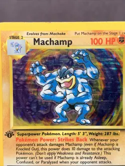 Pokemon TCG Machamp Holo 1st Edition Base Set #8/102 Holo Rare VTG WOTC - Image 2