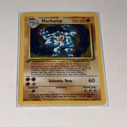 Pokemon TCG Machamp Base Set 8/102 Holo Rare 1st Edition - Image 1