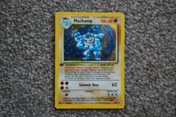 Pokemon TCG Machamp Holo 1st Edition Base Set #8/102 Holo Rare - Image 1
