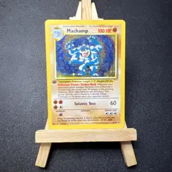 Pokemon TCG Machamp Holo 1st Edition Unlimited Rare Card Base Set 8/102 - Image 1
