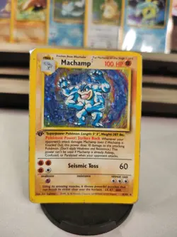 Pokemon TCG Machamp Holo 1st Edition Base Set #8/102 Holo Rare - Image 1