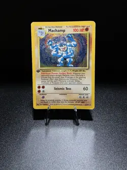 Pokemon TCG Machamp Holo 1st Edition Base Set #8/102 Holo Rare - Image 1