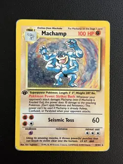 Pokemon TCG Machamp 8/102 1st Edition Base Set Holo Rare HP - Image 1