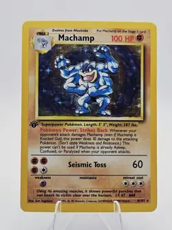 Pokemon TCG Machamp Holo Rare 1st Edition Base Set 8/102 LP - Image 1