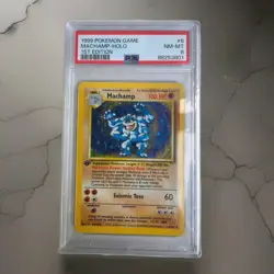 PSA 8 : Pokemon TCG Machamp Holo Rare Trading Card Base Set 8/102, 1st Edition - Image 1