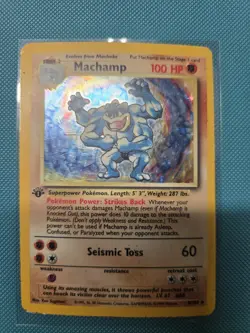 Pokemon TCG Machamp Base Set 8/102 Holo 1st Edition Holo Rare - Image 1