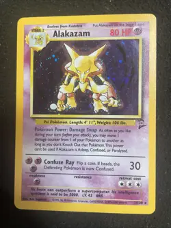 POKEMON ALAKAZAM TCG 1/130 BASE SET 2 HOLO RARE - Image 1