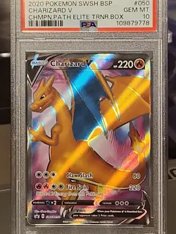 2020 Pokemon SWSH BSP CHARIZARD V PSA Gem Mint 10 Chmpn. Path Elite Trnr Box - Image 1