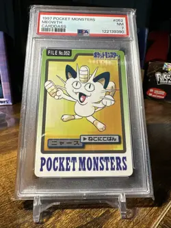 1997 Pokemon Carddass Pocket Monsters File 052 Meowth PSA 7 - Image 4