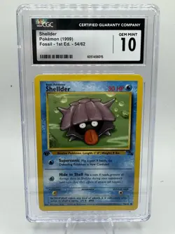 CGC GEM MINT 10 Pokemon Shellder 54/62 1999 Fossil 1st Edition - Image 2