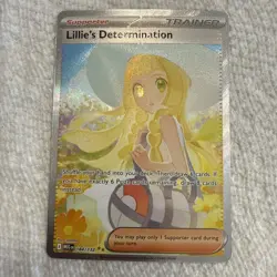 MINT Pokemon Lillie's Determination Full Art Holo Trainer 184/132 Secret Rare - Image 1