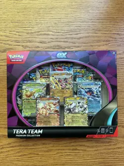 Pokemon Tera Team EX Premium Collection 5 Foils 9 TCG Booster Packs NEW Sealed - Image 1