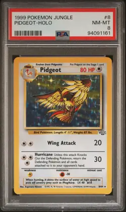 1999 POKEMON JUNGLE #8 PIDGEOT-HOLO PSA 8 - Image 1