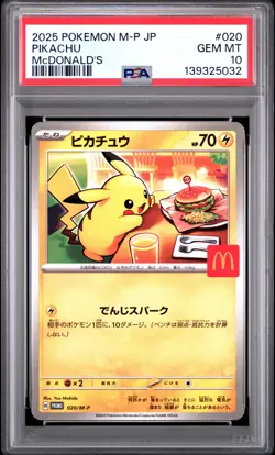 2025 POKEMON JPN M-P PROMO MCDONALD'S #020 PIKACHU PSA 10 - Image 1