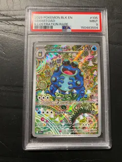 2025 POKEMON BLK EN-BLACK BOLT IR MINT ILLUSTRATION RARE #105 SEISMITOAD PSA 9 - Image 1