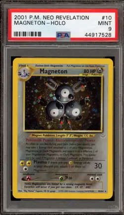 Pokemon Magneton Neo Revelation Unlimited Holo Rare #10 PSA 9 Mint - Image 1