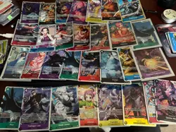 One Piece TCG SR and promo x50, 16x foil dom cards - mixed sets OP01-09 - Image 2
