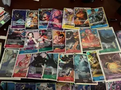 One Piece TCG SR and promo x50, 16x foil dom cards - mixed sets OP01-09 - Image 3
