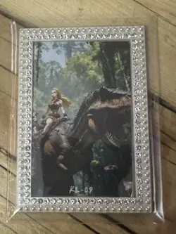 One Piece CCG Goddess Kalifa Metal Card - Jurassic Park T-Rex Rider - Image 1