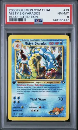 PSA 8 *NEW CERT* 2000 POKEMON GYM CHALLENGE HOLO-1ST ED #13 MISTY'S GYARADOS - Image 3
