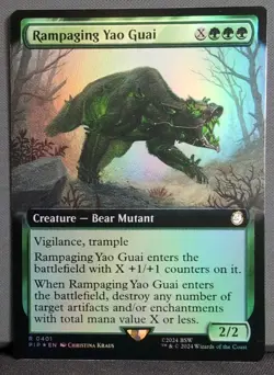 MTG - Fallout - Rampaging Yao Guai - Extended Art Foil - NM/M - Image 1