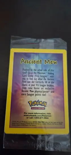 Ancient Mew SEALED Pokemon Unopened 2000 Movie Promo Holo Card - RARE #2 - Image 1