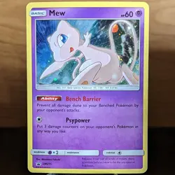 Mew SM215 LP/NM Black Star Promo Cosmos Holo Foil Pokemon Card SM 215 space cat - Image 1